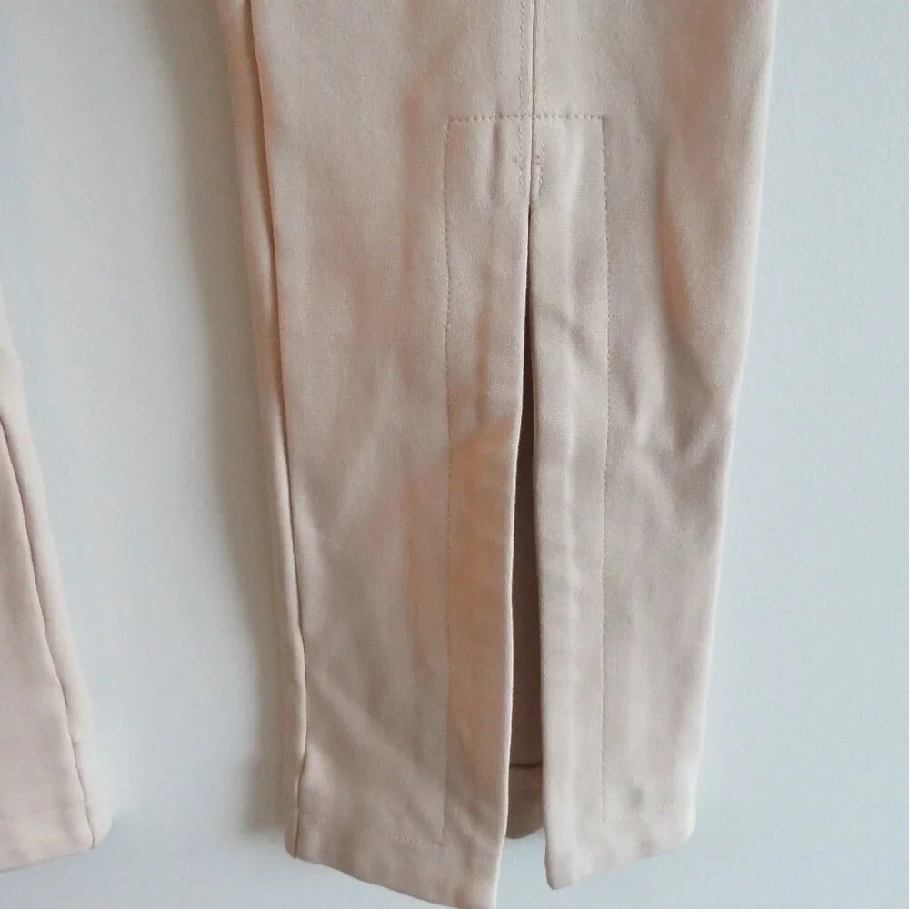 AARON & AMBER Tan Beige Split Hem Ponte Knit Stretch Pants - Women's Size S - Picture 4 of 14
